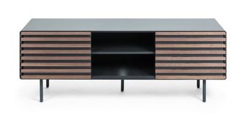 Тумба под ТВ Mahon 162x58 ореховый шпон цвет черный/натуральный