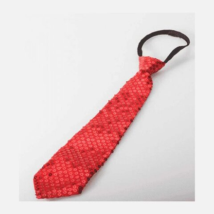 Галстук с пайетками красный