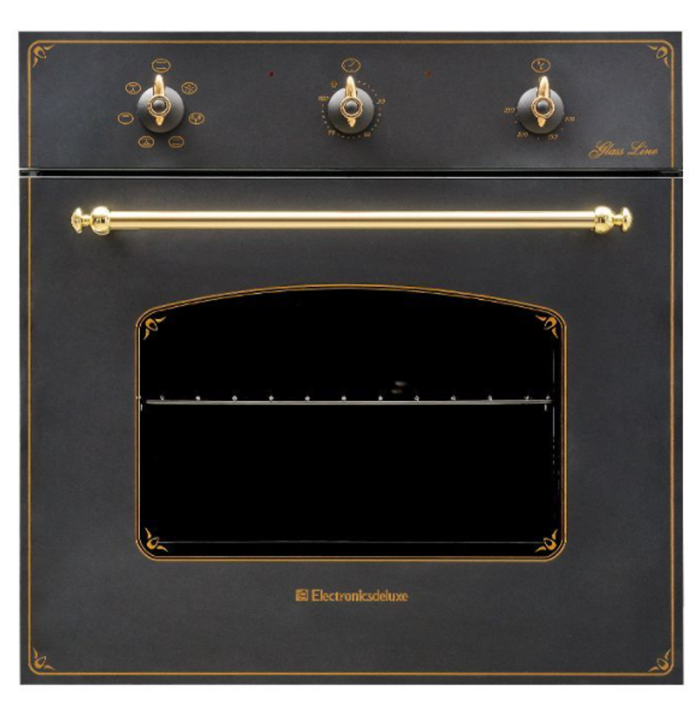 Электрический духовой шкаф Electronicsdeluxe 6006.03-008 (черное,ручки золото)