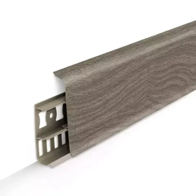 Плинтус Напольный пластиковый Деконика Д85 296 Орех серый (85х22х2200 мм)
