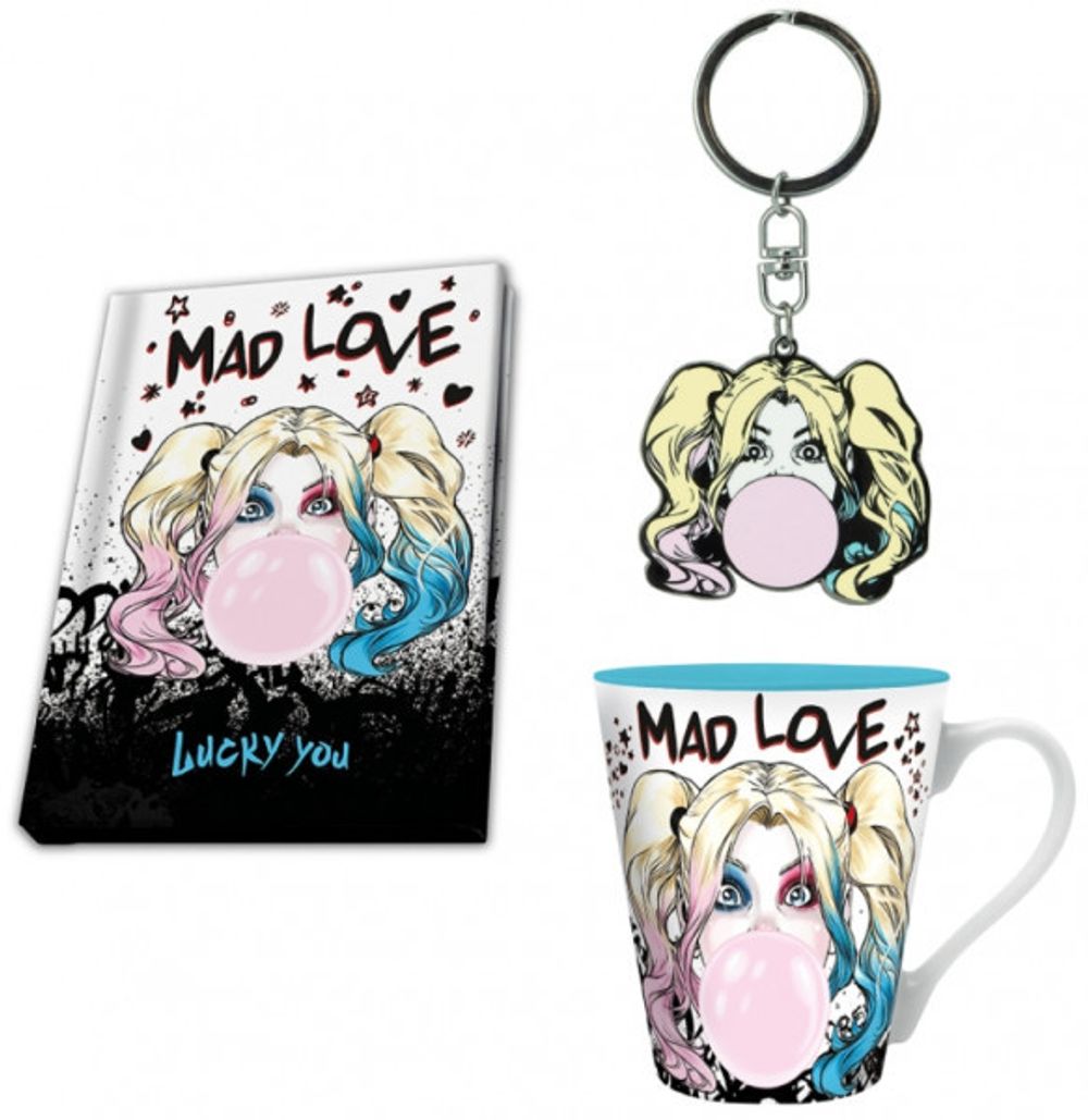 Набор DC Comics Harley Quinn Mad Love Кружка+Блокнот+Брелок