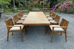 Обеденный стол из акации MONA раздвижной 179/263 см