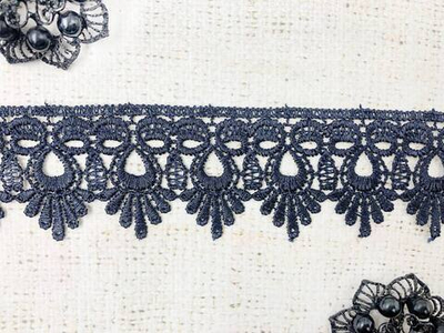 Кружево плетеное, ш. 4,5-5 см, тёмно-синий