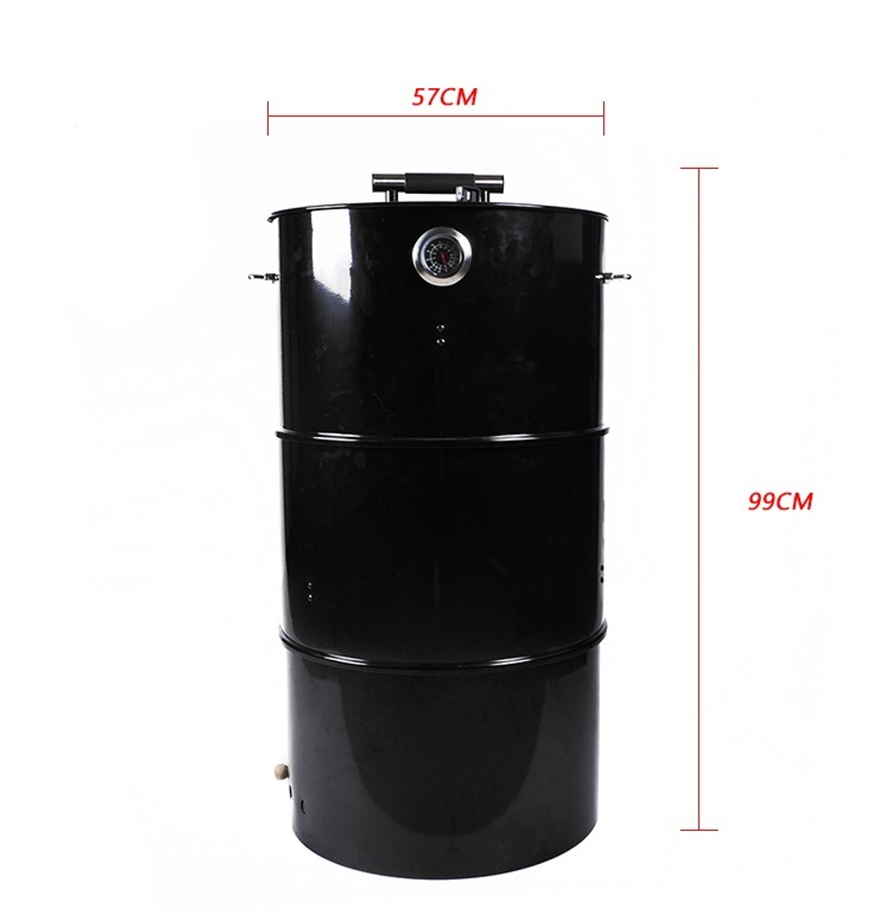 Многофункциональный угольный гриль-коптильня Multi-function drum Smoker BBQ grill чаша для огня 50*50*8см