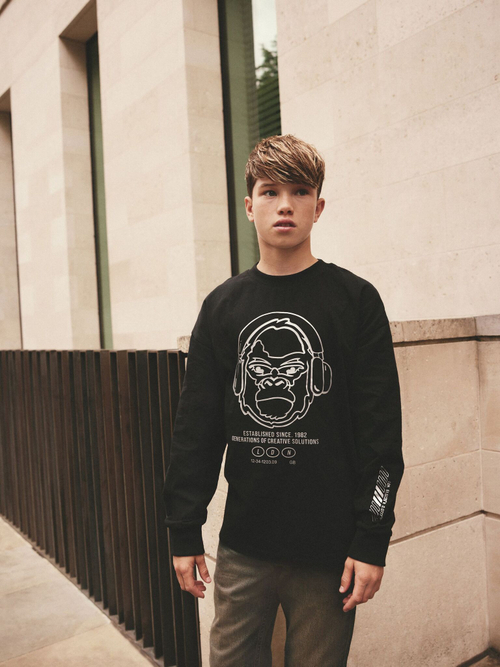 Лонгслив для мальчика Next B24-766, Черный