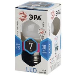 Лампочка светодиодная ЭРА STD LED P45-7W-840-E27 E27 / Е27 7Вт шар нейтральный белый свет