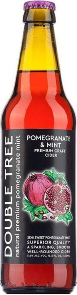 Сидр Дабл Три Гранат &amp; Мята / Double Tree Pomegranate &amp; Mint 0.45 - стекло