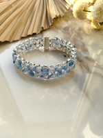 Браслет из бисера "Змейка" 19 см ручной работы с камнем Кианит