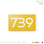 Номер на дверь 739, табличка на дверь для офиса, квартиры, кабинета, аудитории, склада, желтая 120х70 мм, Айдентика Технолоджи