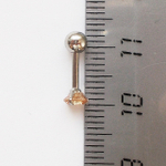 Микроштанга ( 6мм) для пирсинга уха (козелок, хеликс, трагус) с желтым кристаллом 4мм. Медицинская сталь. 1 шт