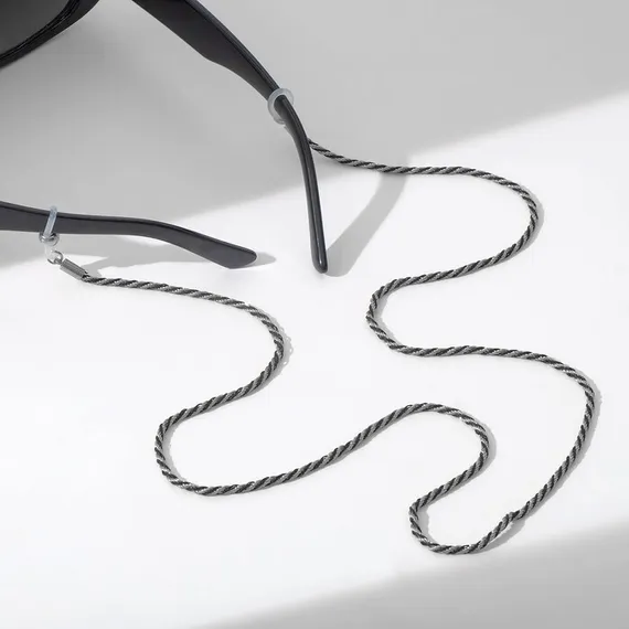 Цепочка для очков &quot;Эстетика&quot; №32, цвет чёрно-серебристый, 70 см