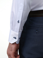 Сорочка мужская VESTER цвет белый, контрастные петли и пуговицы, бамбуковое волокно, 52118 29