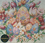 Декоративная гобеленовая салфетка Пасхальный букет 40х40 см