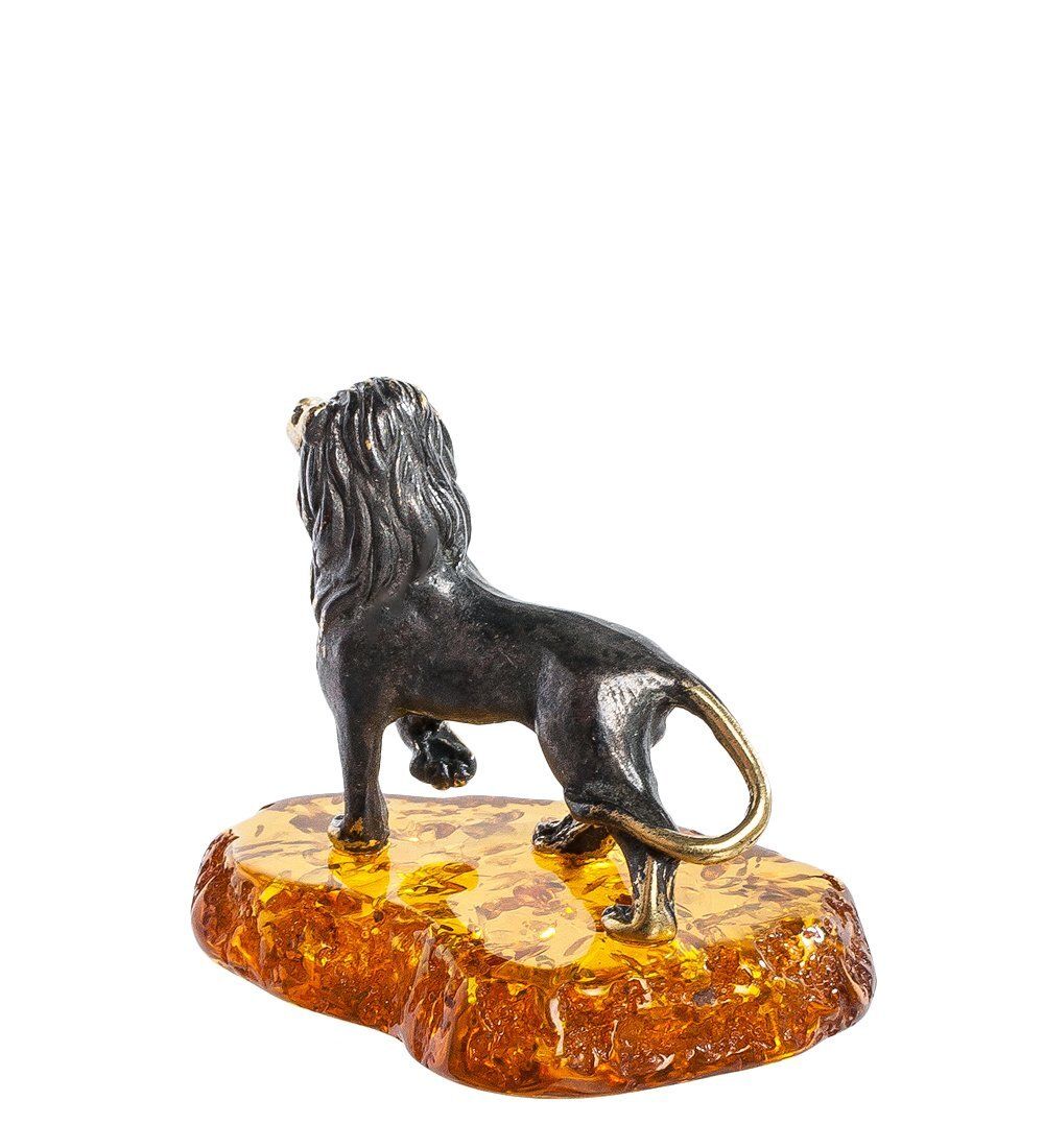 Народные промыслы AM- 411 Фигурка «Лев» (латунь, янтарь)
