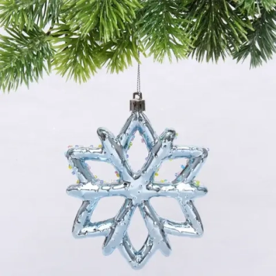 Елочная игрушка «Зимняя снежинка» 10*1*12 см, голубой