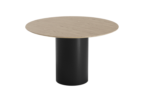 Стол обеденный Type D 120 см основание D 43 см (натуральный дуб, черный)