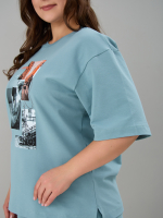 Костюм с шортами КНф-101П/бирюзовый