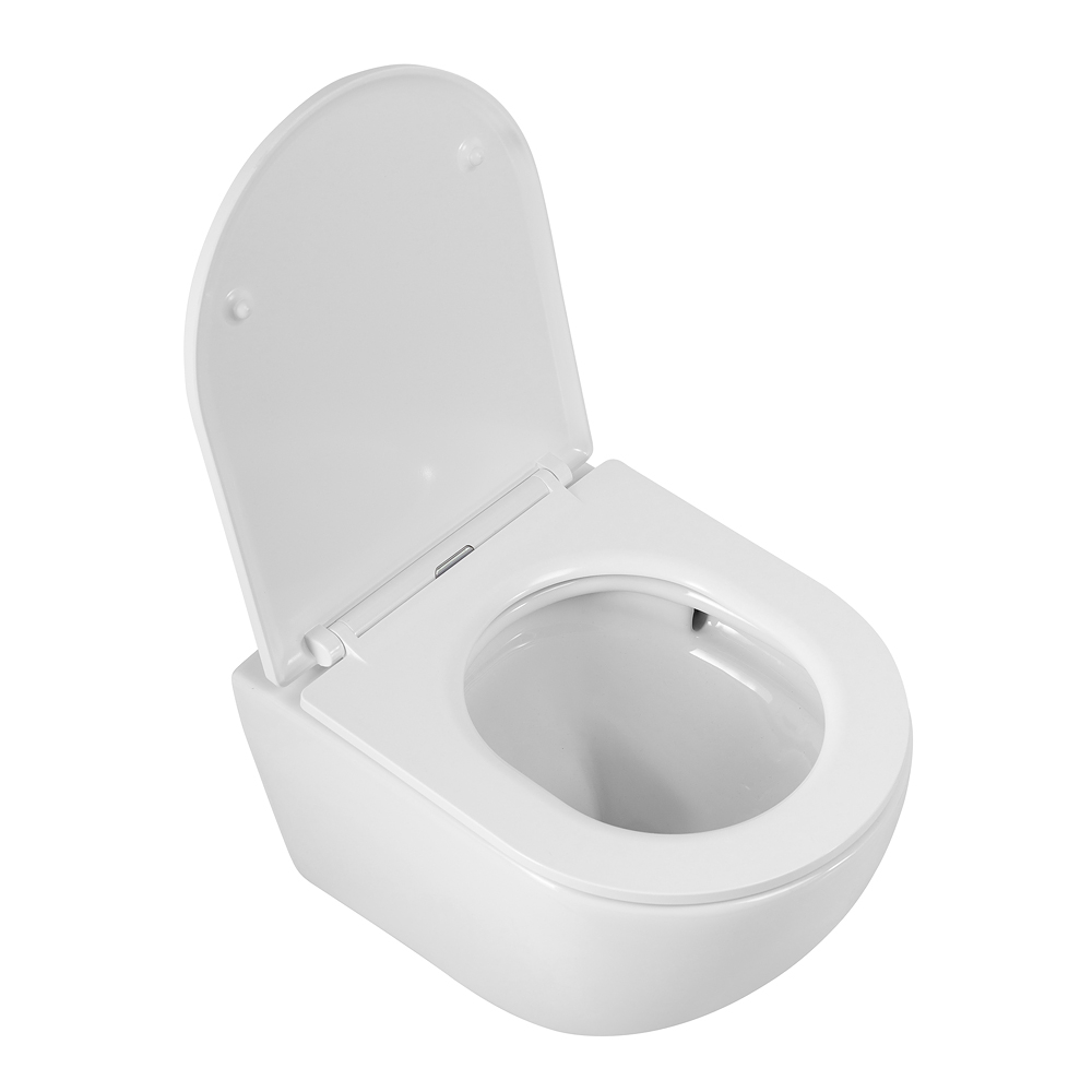 Унитаз удлинённый подвесной безободковый с сиденьем и смывом TORNADO Cezares RELAX-TOR CZR-3806-53-TH-TOR/SC