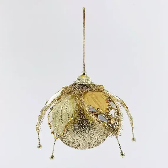 Винтажный шар Царская ягода 13 см., шампань, 1 шт., Christmas DeLuxe (86531)