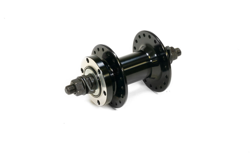 Втулка передняя WZ алюминий диск 6 болтов гайки, 36H ось 3/8''х100x140мм, черная