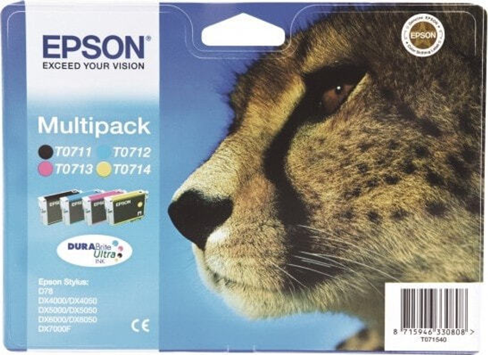 Epson T0715 Подлинный Голубой, Пурпурный, Желтый 1 шт C13T07154010
