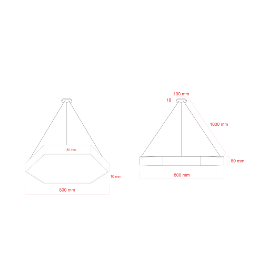 Светильник LED ЭРА Geometria SPO-122-W-40K-066 Hexagon 66Вт 4000К 5300Лм 800*800*80 белый подвесной драйвер внутри