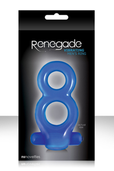 Синее эрекционное вибро-кольцо RENEGADE MAN