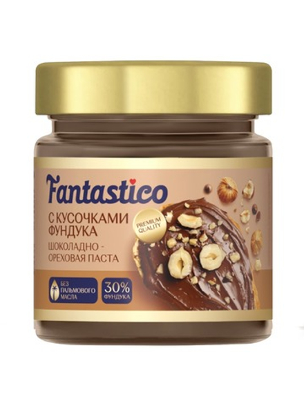 Fantastico Premium шоколадно- ореховая паста с кусочками фундука 180 гр