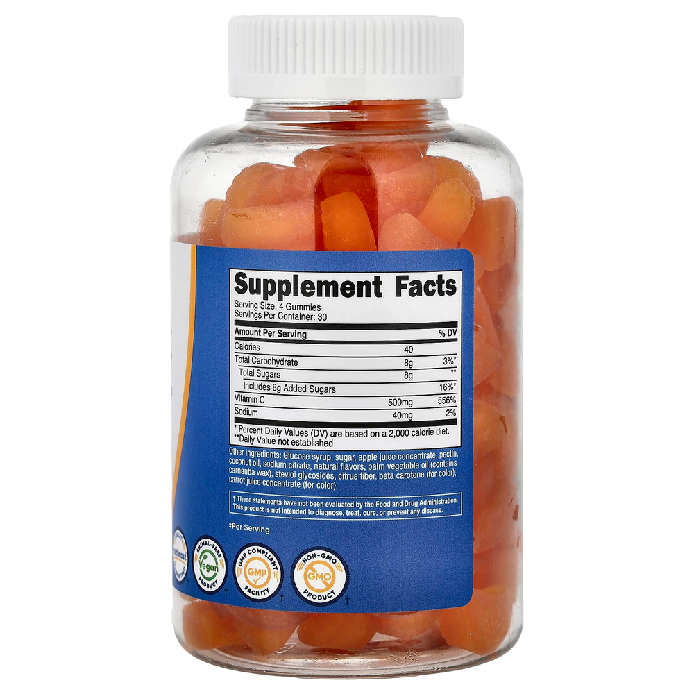 Nutricost, жевательный витамин C, со вкусом апельсина, 120 жевательных таблеток