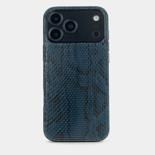 Чехол-накладка для iPhone 17 Pro Max - кожа питона, синий