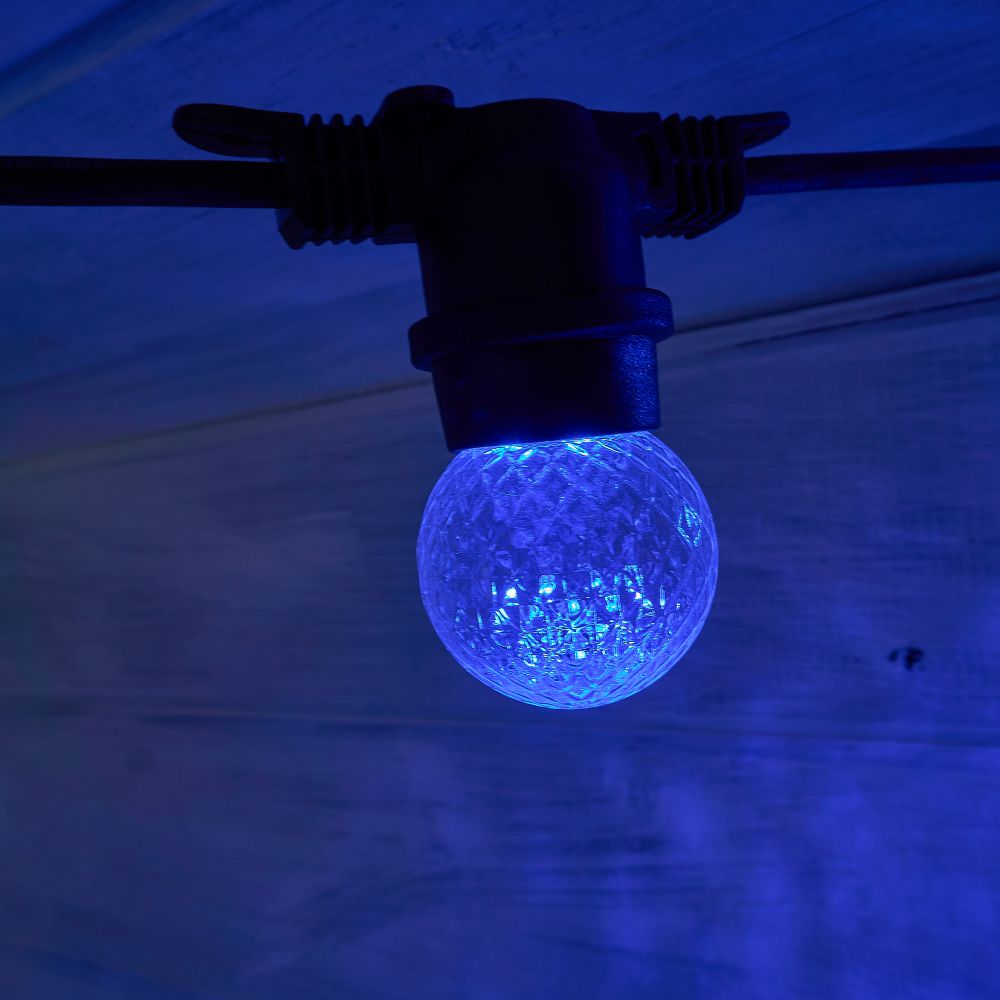 LED-D45-1W-BLUE-E27-CL-С PINEAPPLE Лампа декоративная светодиодная. Форма Ананас. прозрачная. Цвет синий. Картон. ТМ Volpe