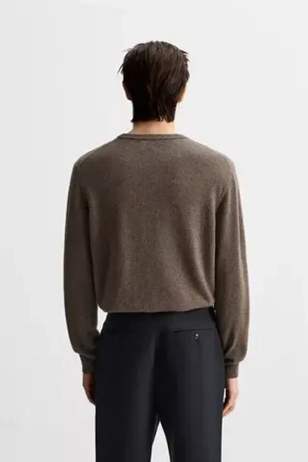 ZARA СВИТЕР ИЗ 100% КАШЕМИРА, КОРИЧНЕВЫЙ С МЕЛАНЖЕВЫМ ЭФФЕКТОМ