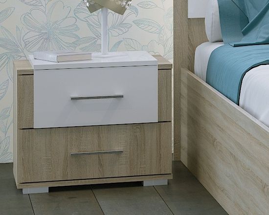 дуб сонома / белый глянец