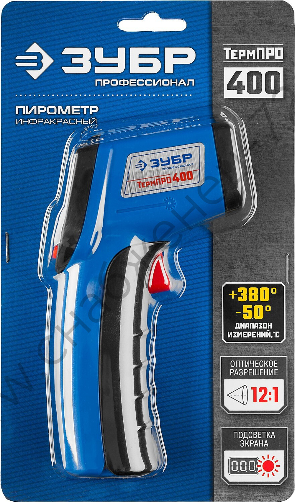ЗУБР ТермПро-400 -50°+380°с, Инфракрасный пирометр, Профессионал (45725-380)