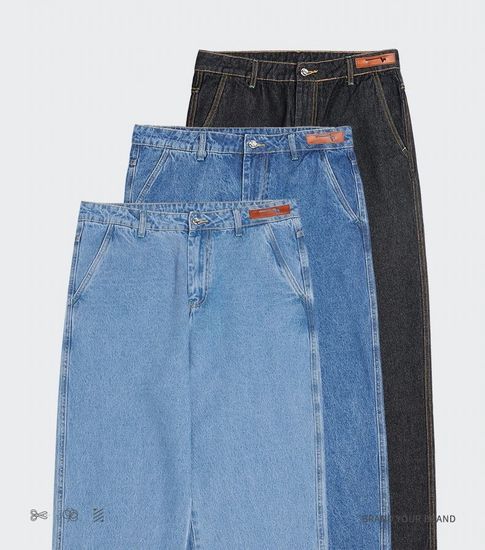 Джинсы INF Wide style 13023W21(black)