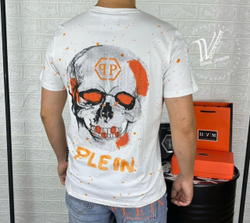 Футболка Philipp Plein Orange Skull премиум