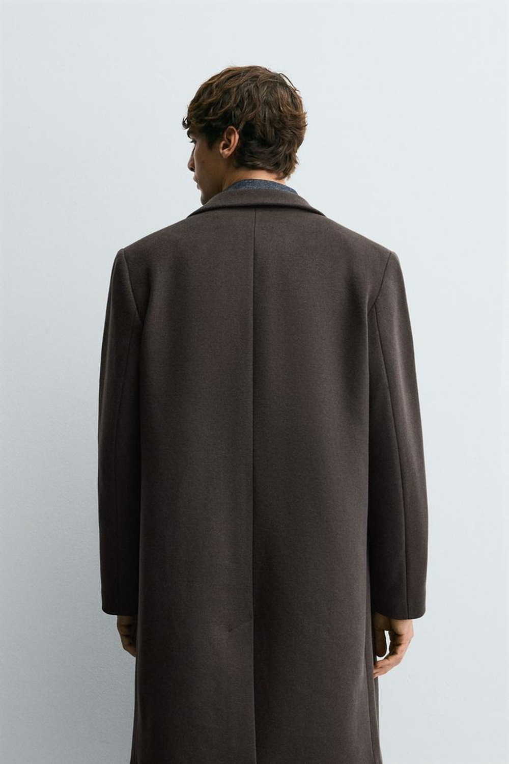 ZARA ПАЛЬТО REGULAR FIT ИЗ ШЕРСТИ, КОРИЧНЕВЫЙ