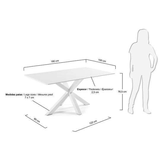 Стол белый лакированный Arya 180x100