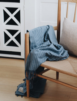 Плед 130х200 Elvang Stripes голубой