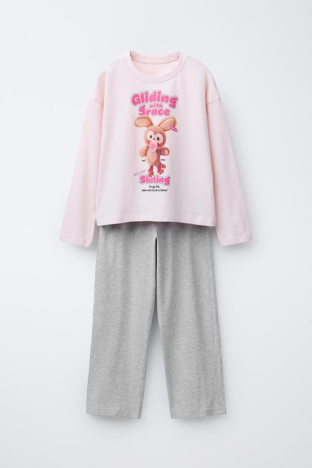 ZARA ПИЖАМА С ПРИНТОМ «КРОЛИК», РОЗОВЫЙ