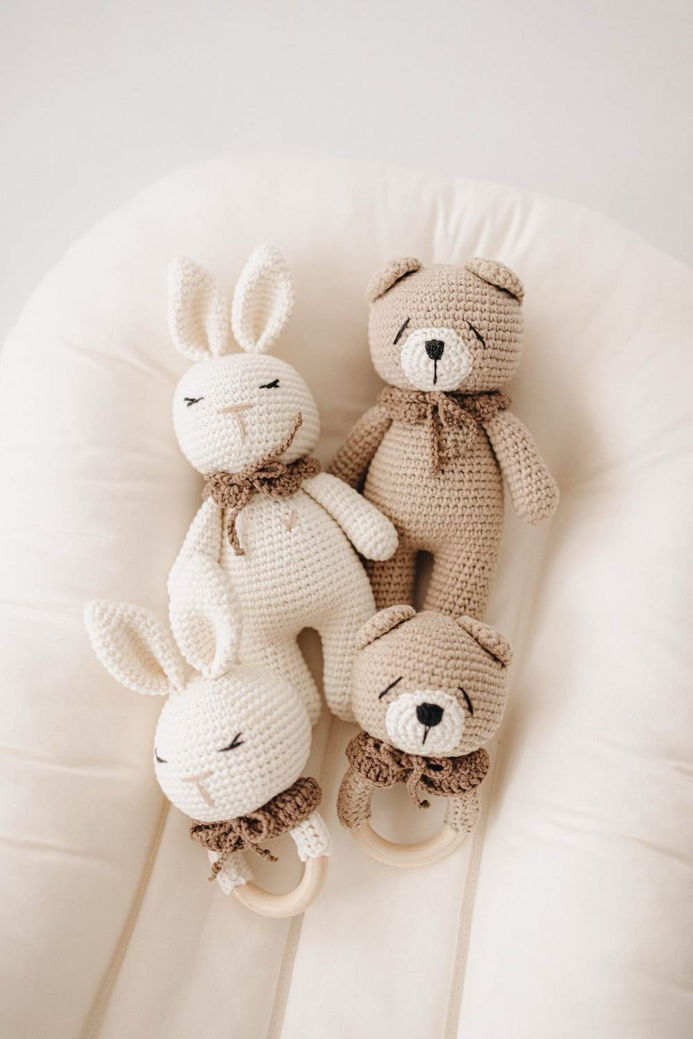 Мишка вязаный, Бежевый