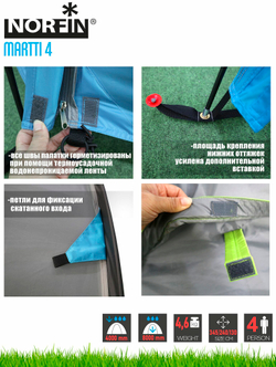 Палатка 3-х местная Norfin MARTTI 4 NFL