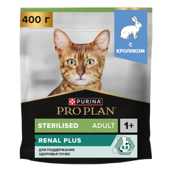 Сухой корм PURINA Pro Plan Sterilised для кастрированных котов и стерилизованных кошек, с кроликом и курицей