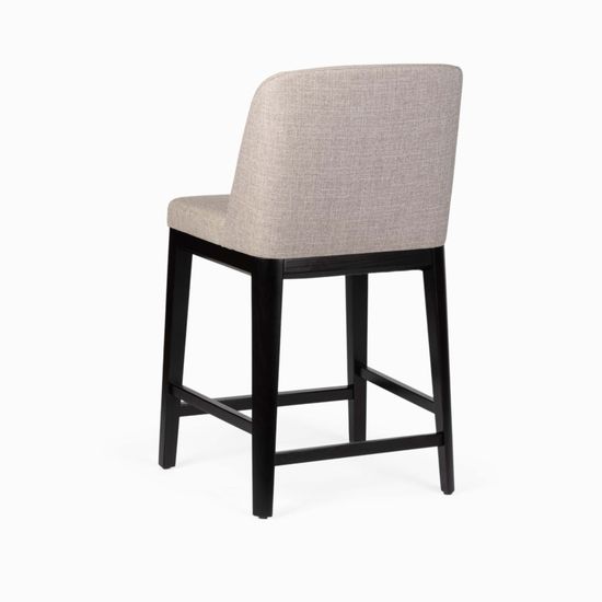 Полубарный стул Morgan деревянный каркас и серая ткань сиденья 