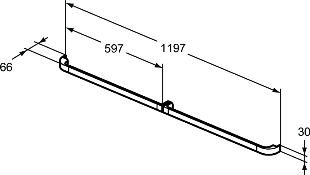 Комплект ручек 597x66x30 мм Ideal Standard TONIC II R4361AA для подстолья и декоративного модуля для умывальника