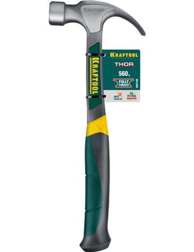 KRAFTOOL Thor, 560 г, цельнокованый столярный молоток-гвоздодёр (20270)