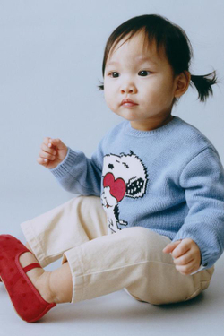 ZARA ВЯЗАНЫЙ ДЖЕМПЕР SNOOPY PEANUTS™, ГОЛУБОЙ