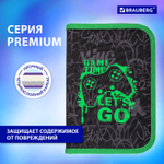Пенал BRAUBERG 1 отделение 2 откидные планки полиэстер 21х14 см "Game time"