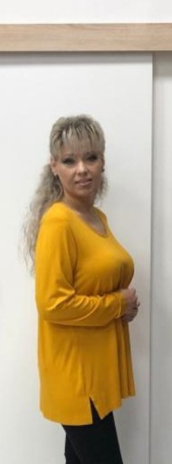 Желтый удлиненный трикотажный блузон