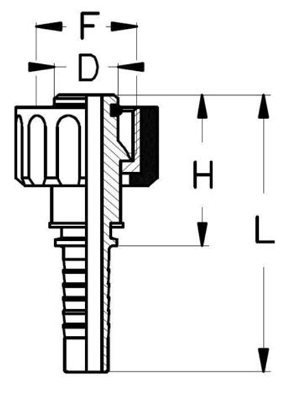 Фитинг DN 08 DKF-W (Г) 22x1.5 TIEFFE